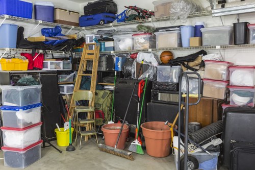 Professional garage clearance team at work